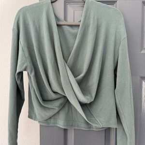 Athleta Sage Green Ribbed cropped Knit Top